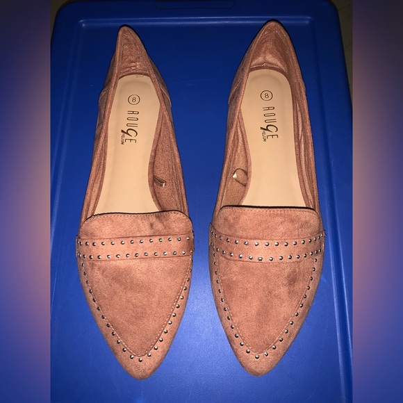 NWOB Cognac Studded Pointed Flats - Picture 3 of 6